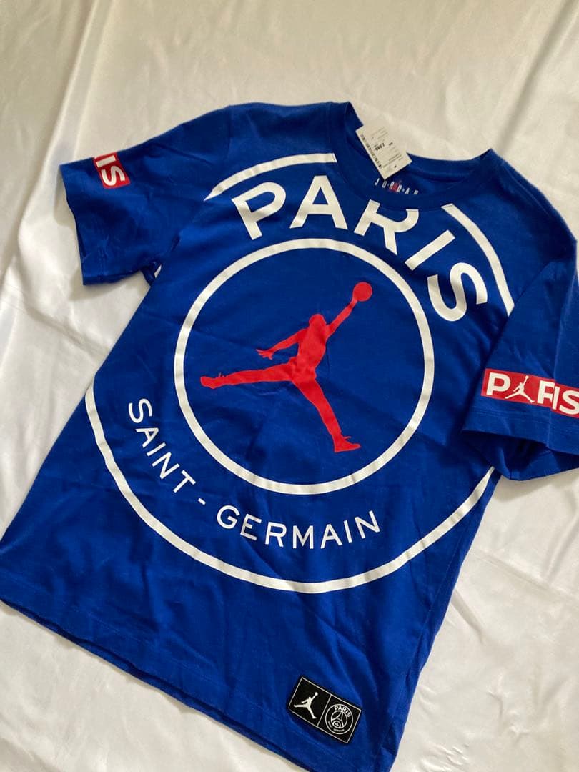 極美品 NIKE ナイキ パリス サンジェルマン Tシャツ 青 ロゴ M バスケ