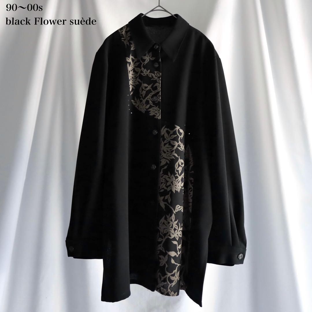 90s archive floral pattern black shirt 5,146円