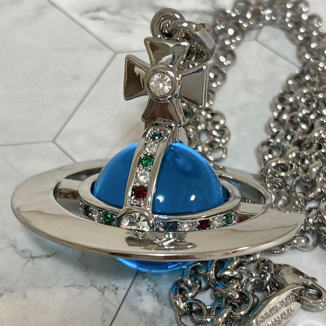 【新作入荷!!】  Vivienne スモールオーブネックレスライトブルーマルチ Westwood アクセサリー