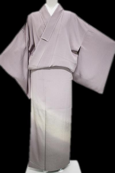 絽袷 松尾光琳 銀花 純金箔 純プラチナ箔 色無地 ひとつ紋