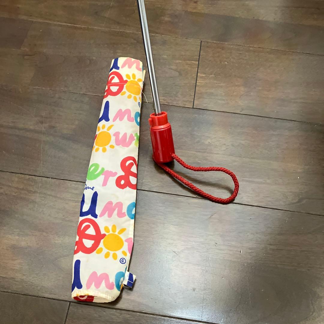 カラフルデザイン ワンタッチ折りたたみ傘目立った傷や汚れなし