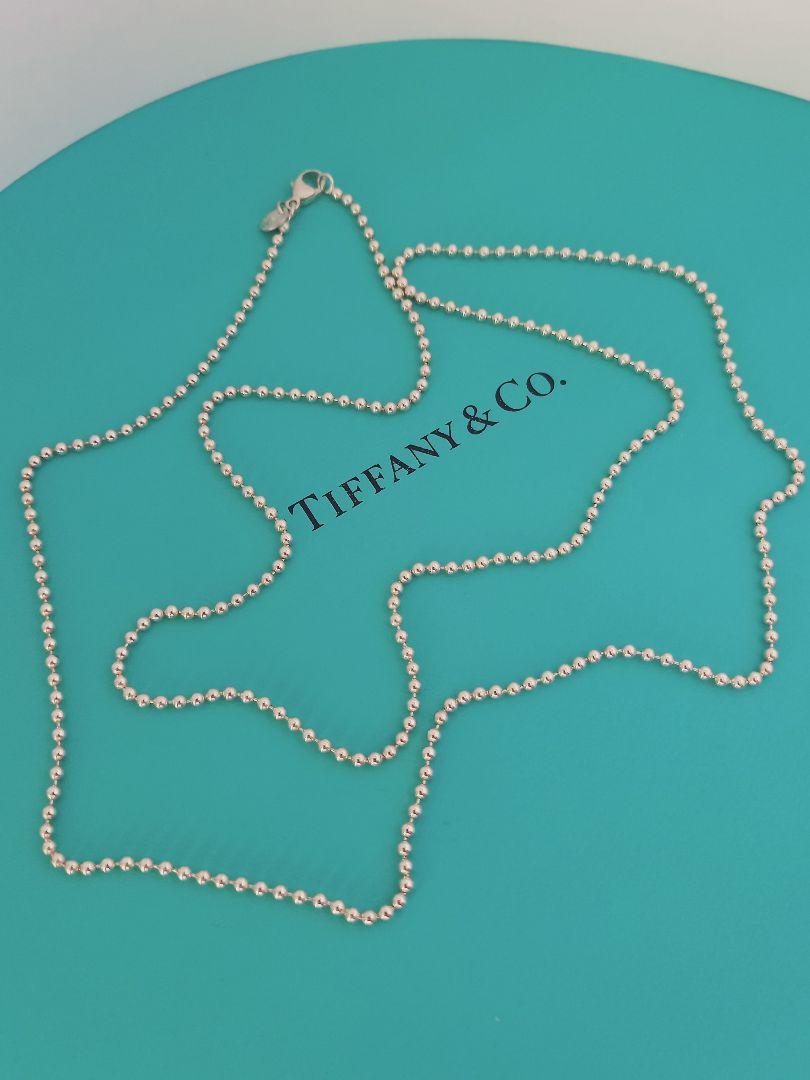 TIFFANY ティファニー ボールチェーン ロング ネックレス シルバー