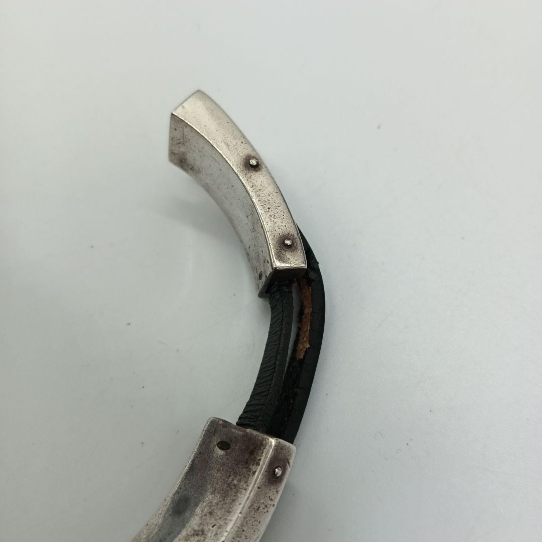2-1919 GUCCI レザー SILVER925 バングル