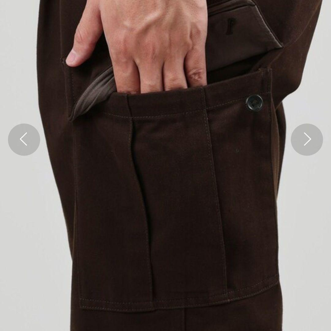 新品❣️タケオキクチ フレンチドリル カーゴパンツ ブラウン M