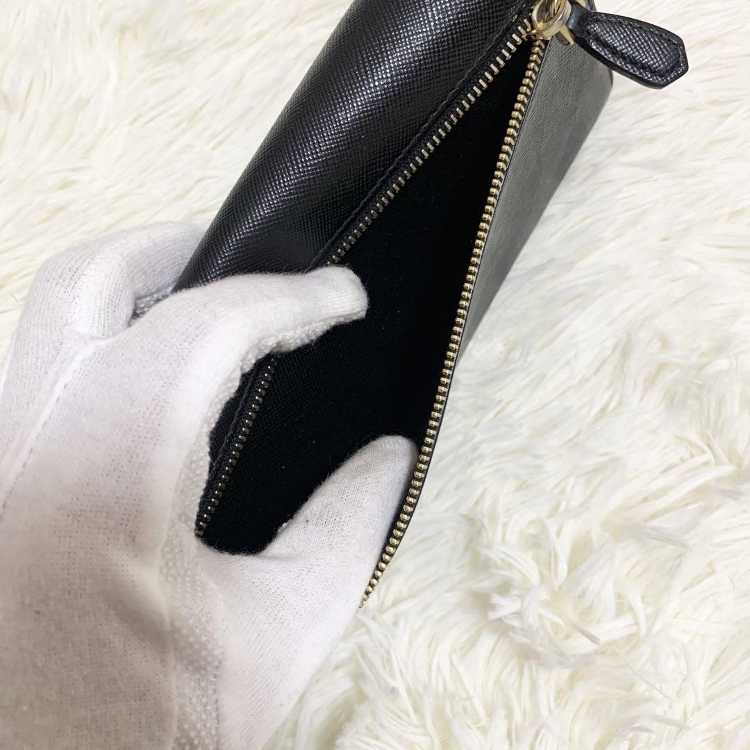 【極美品✨】プラダ 長財布 二つ折り財布 ゴールドロゴ レザー 黒 箱 カード