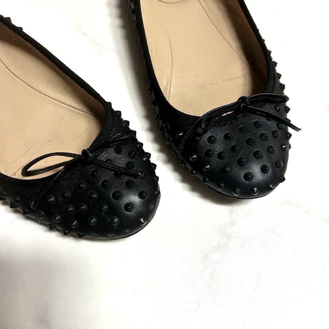 GUCCI ꧂バレーシューズ スタッズ付き37½ リボン フラット