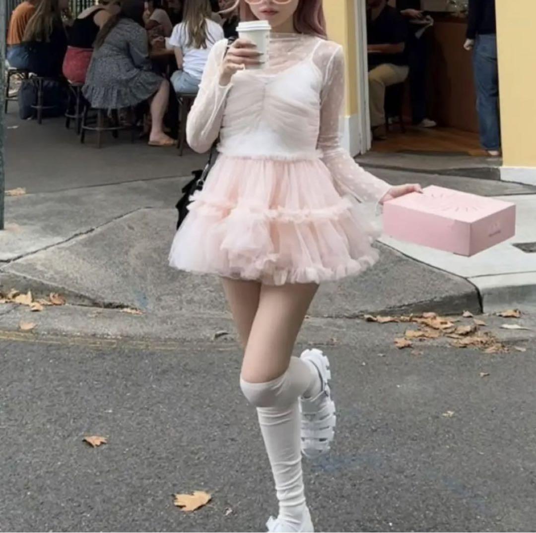 高級品市場 Ballerina (pink) tops peplum tulle fairy トップス