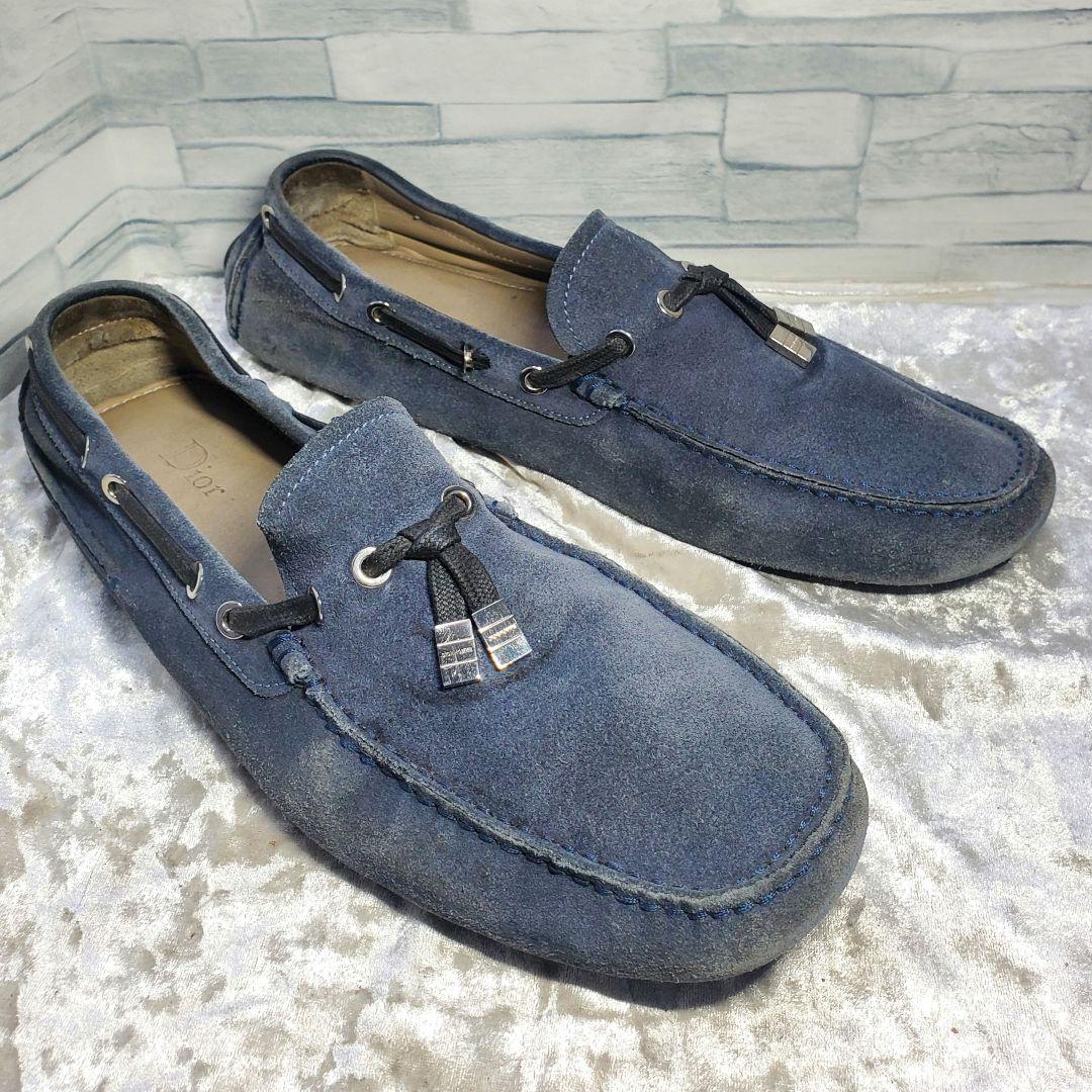 Dior homme 27.5cm ローファー モカシン スエード ネイビー