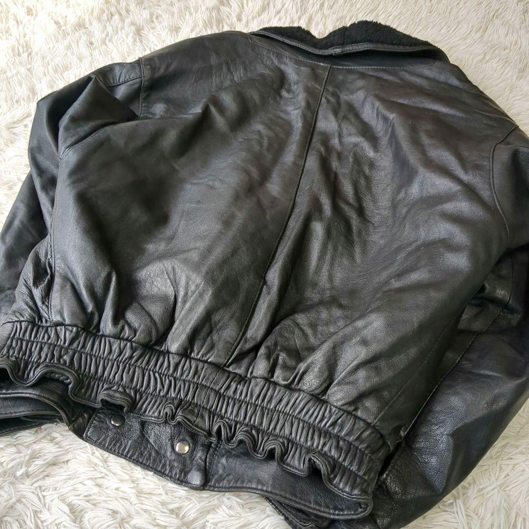 VERA PELLE レザージャケット ボア ラムレザー ブラック 48 М〜L