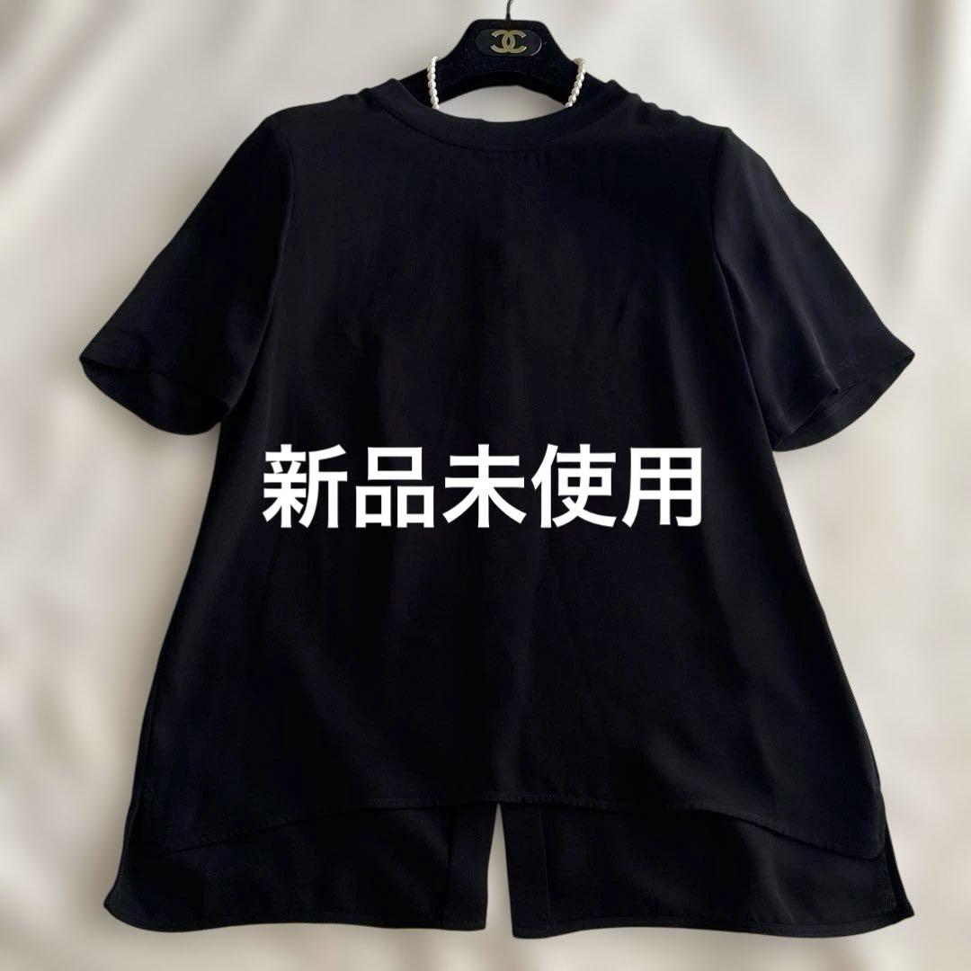 未使用 Theory セオリー 絹 シルク バックボタンブラウス 新品未使用 theory セオリー シルク 絹 黒 バックボタンブラウス