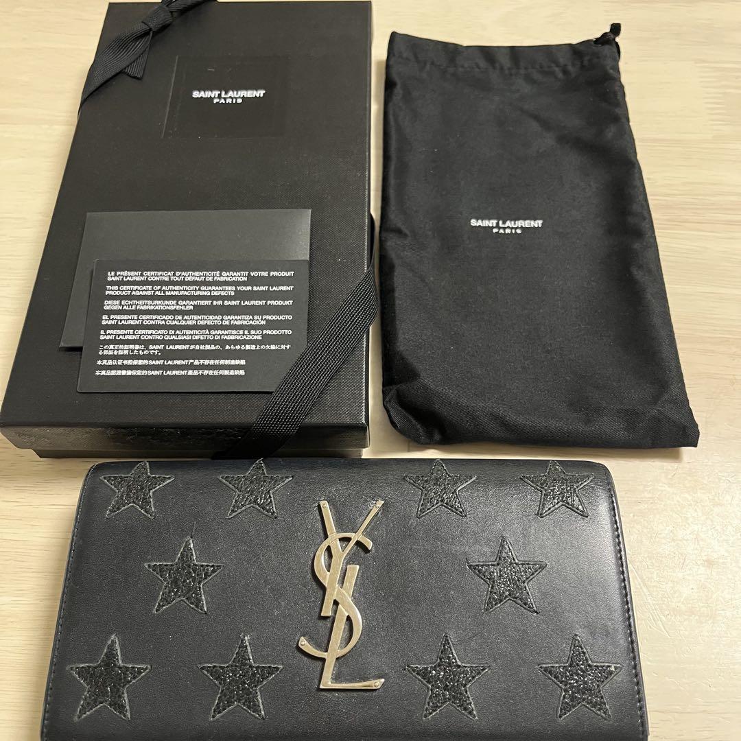 イヴサンローラン 長財布 星柄 箱付き