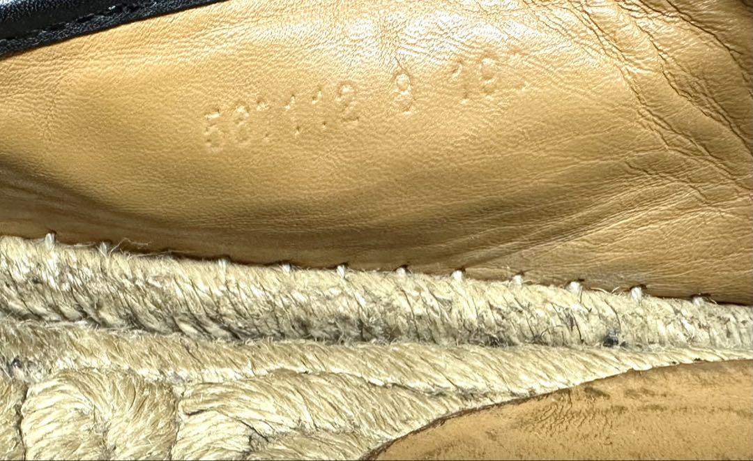GUCCI グッチ メンズ 27cm 9 レザー ロゴ くつ 黒 スリッポン