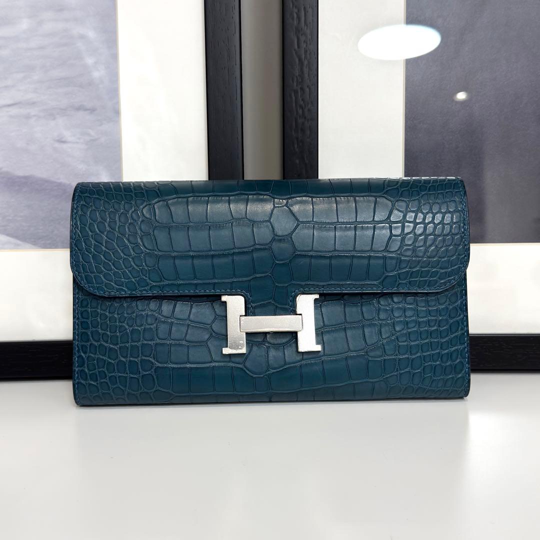 エルメス コンスタンスロング アリゲーター ブルー系
