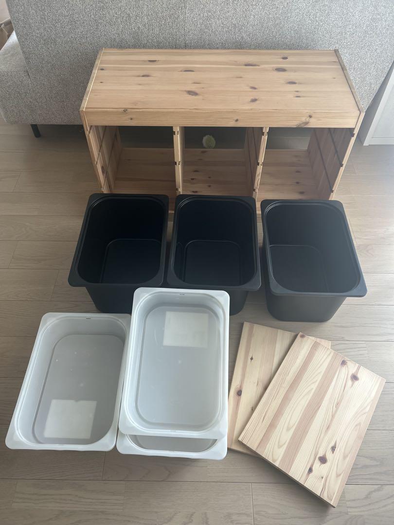 IKEA】トロファスト 棚板、ボックス付 - メルカリ