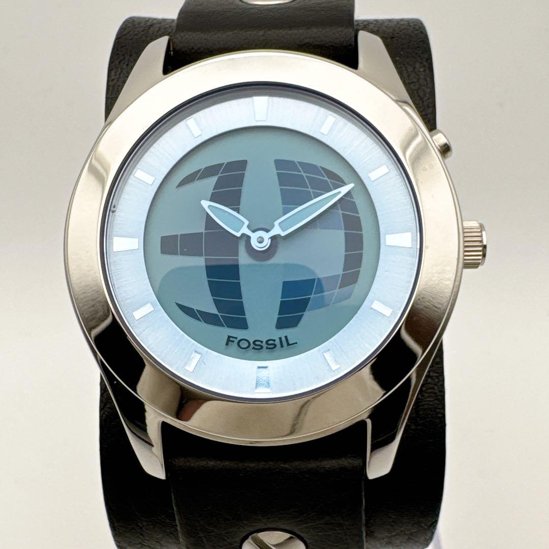 FOSSIL BIG TIC フォッシル アナデジ Y2K ブルー ケース付き