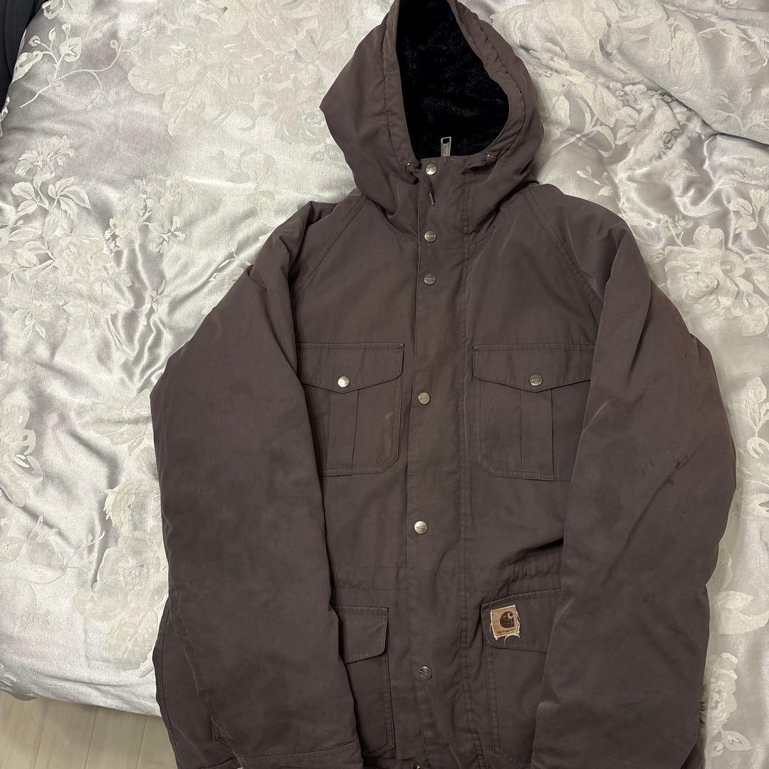 Carhartt フリース裏地付きブラウンジャケット XL げXL LL Carhartt