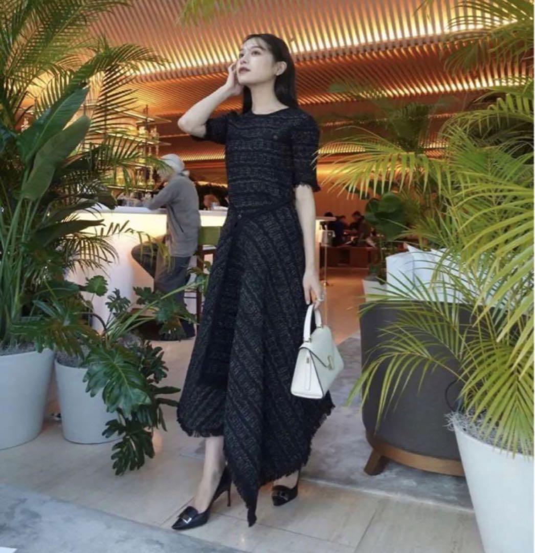 【2025年最新】 Tweed knit Wrap dress