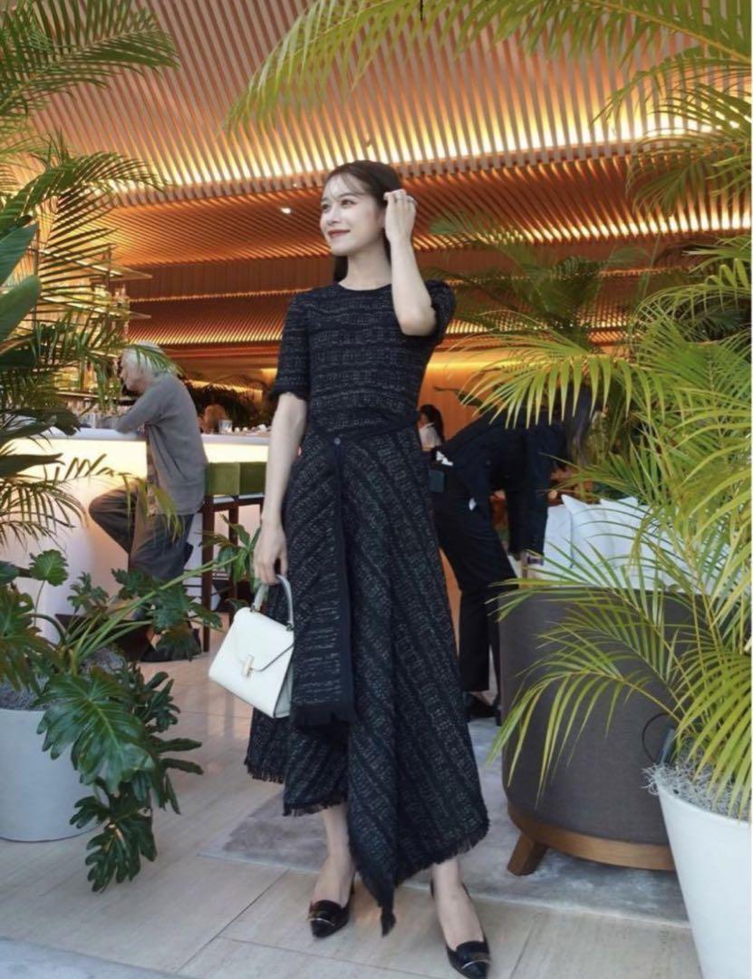 【2025年最新】 Tweed knit Wrap dress