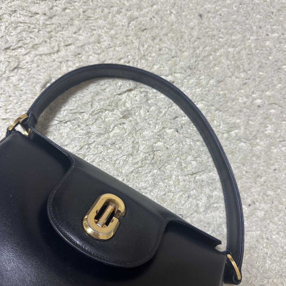 【VINTAGE】GUCCI Gターンロック ハンドバッグ ✨激レア✨ オールド グッチ ハンドバッグ Gロゴ ターンロック