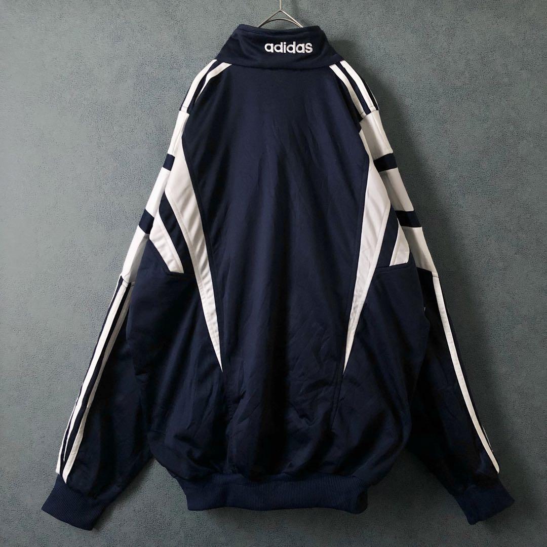 【★adidas×万国旗タグ】L〜XL程度 トラックジャケット リブジャージ刺繍
