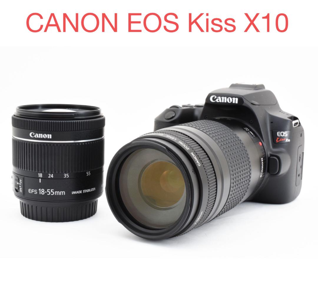 一眼レフカメラ Canon EOS Kiss X10標準&望遠ダブルレンズセット