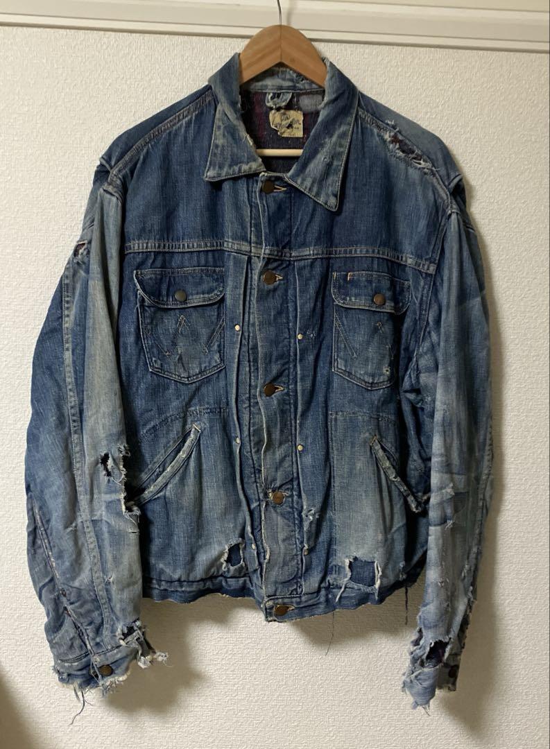専用 Wrangler 111MJ ボロ 60s頃 ブルベル ブランケット