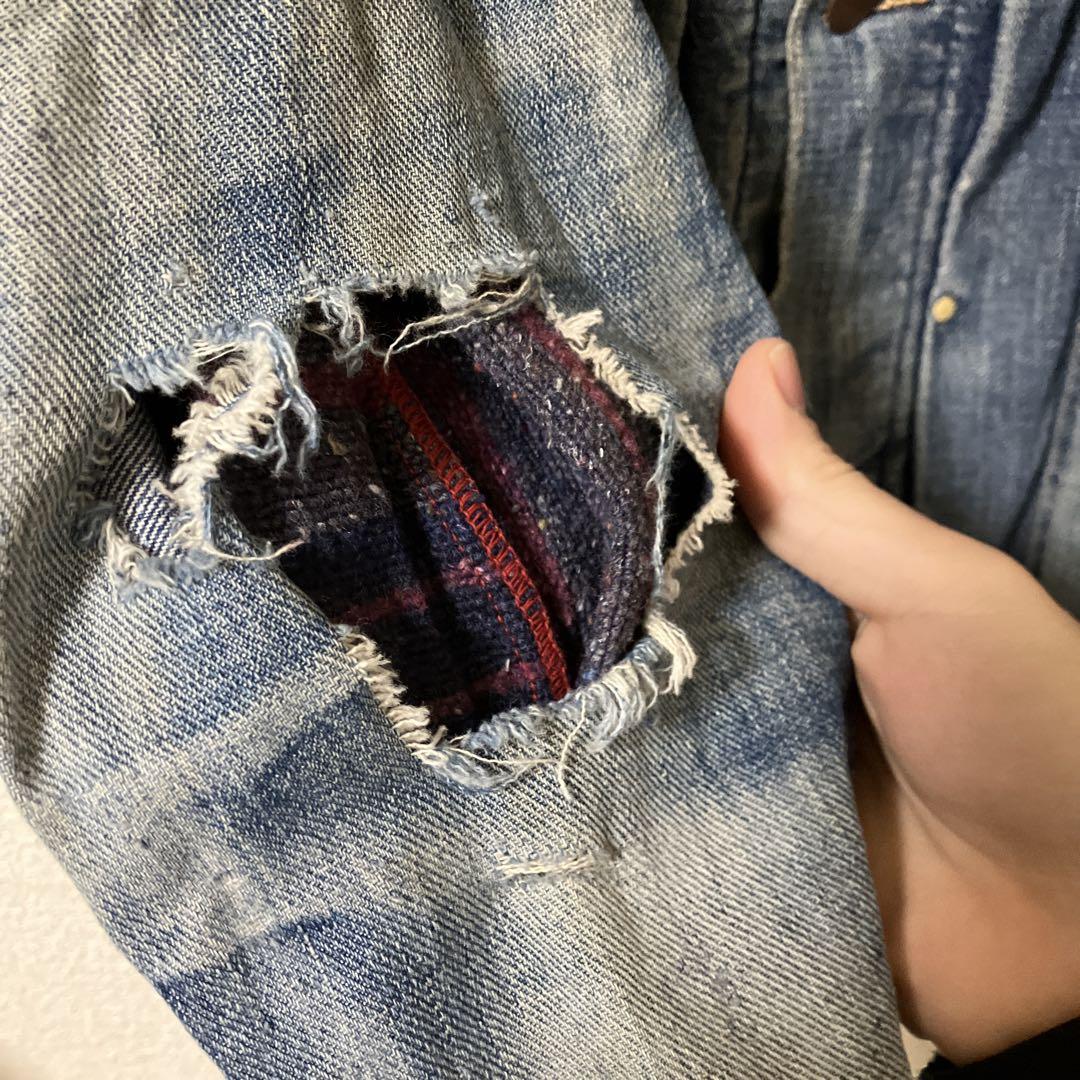 専用 Wrangler 111MJ ボロ 60s頃 ブルベル ブランケット