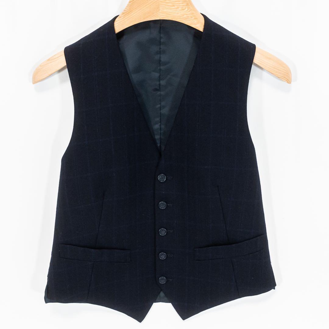 ☆美品☆BLUE HILLS 3ピース ビジネススーツ 青山 チェック柄 背抜き ☆美品☆BLUE HILLS 3ピース ビジネススーツ 青山 チェック柄 背抜き