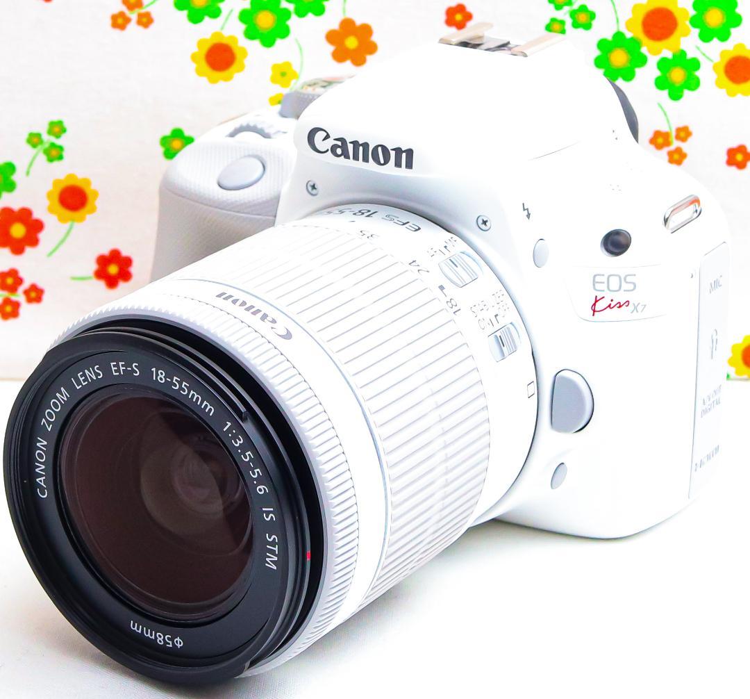 【美品】Canon EOS kiss X7 ホワイト スマホ転送標準レンズキット Amazon | Canon デジタル一眼レフカメラ EOS Kiss X7(ホワイト