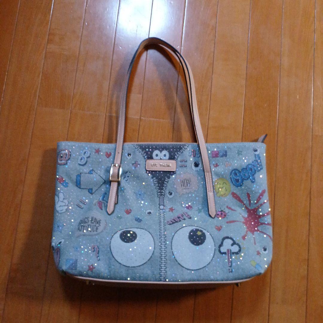 【国内配送】 EYE THEMEラインストーンデニムバックΩ バッグ