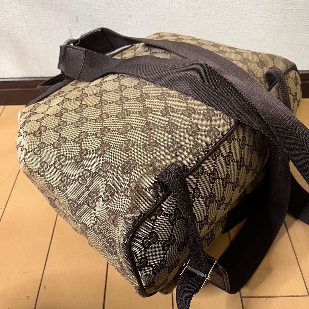 GUCCI ジャッキー GGキャンバス リュック 巾着 フラップ