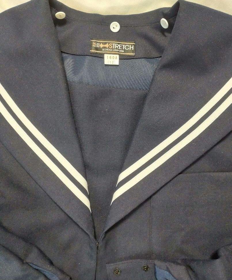 新品未使用】 冬セーラー服 白2本線 160A 中学 高校 女子制服