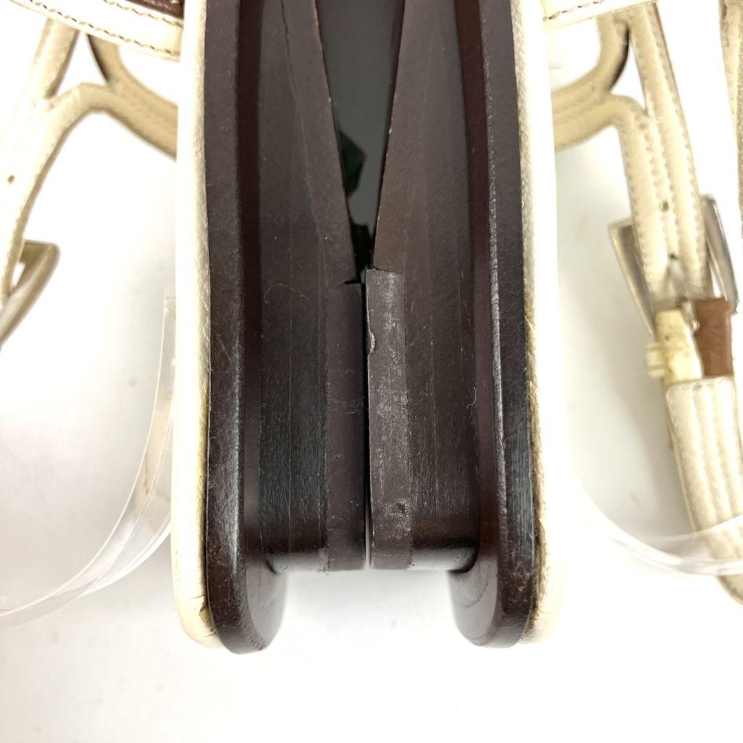 美品 PRADA プラダ サンダル フラット ストラップ ホワイト 22cm