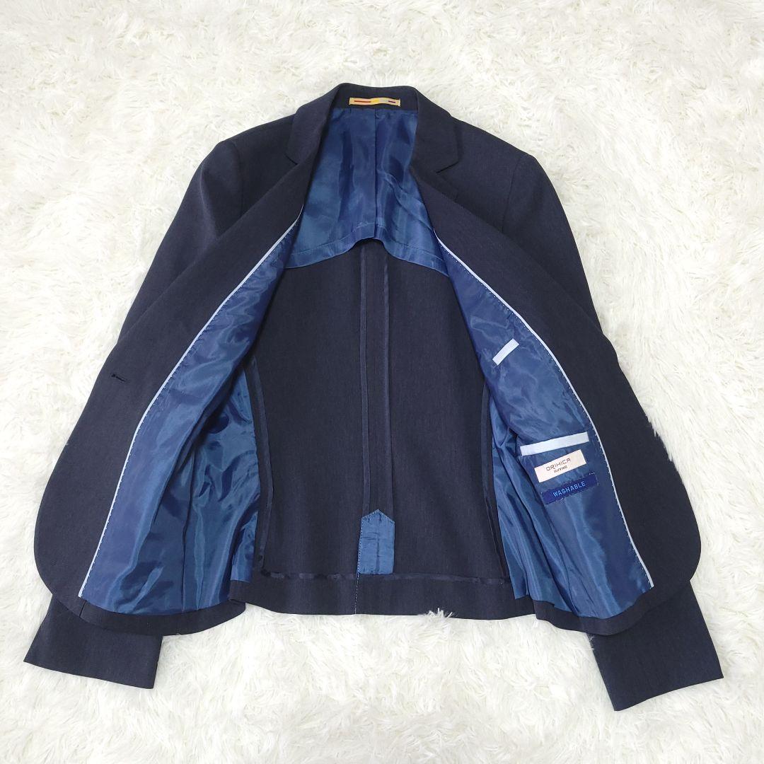 美品★　ORIHICA　洗える　パンツスーツ　セットアップ　上下セット　ネイビー