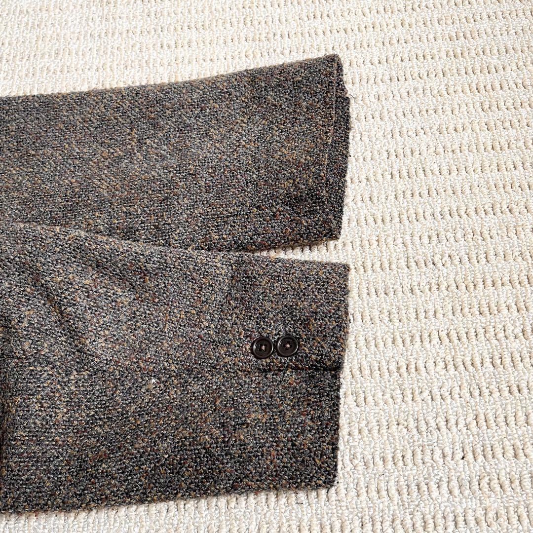 サイズL ゼニア ウール ツイード ジャケット 茶