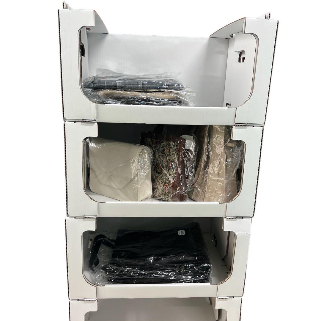 スタッキング 収納 ボックス 段ボール 棚 連結 洋服 収納 DB-12