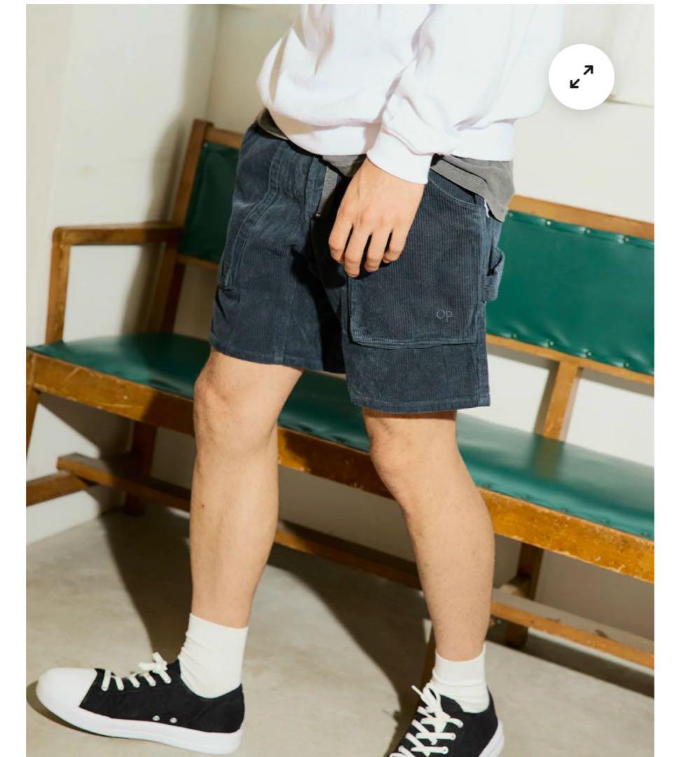 【GO OUT×OCEAN PACIFIC】別注コーデュロイショーツネイビーXL
