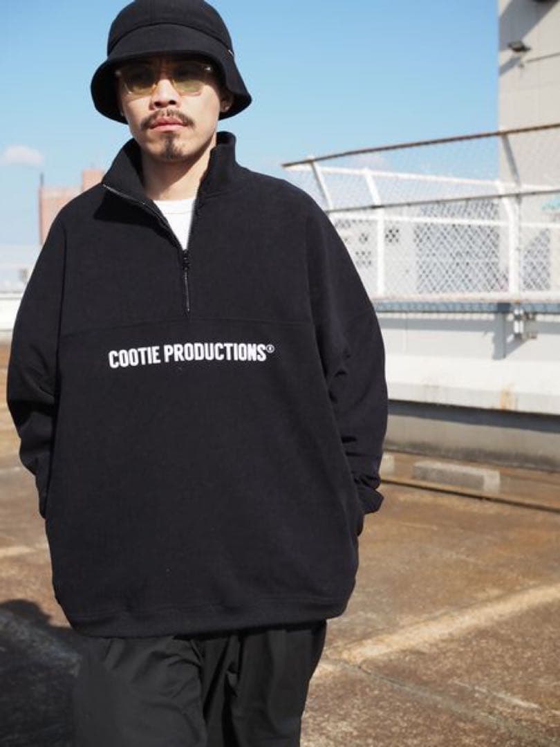 COOTIE Polyester Velour Half Zip L/S Tee COOTIE Polyester Velour Half Zip L/S Tee