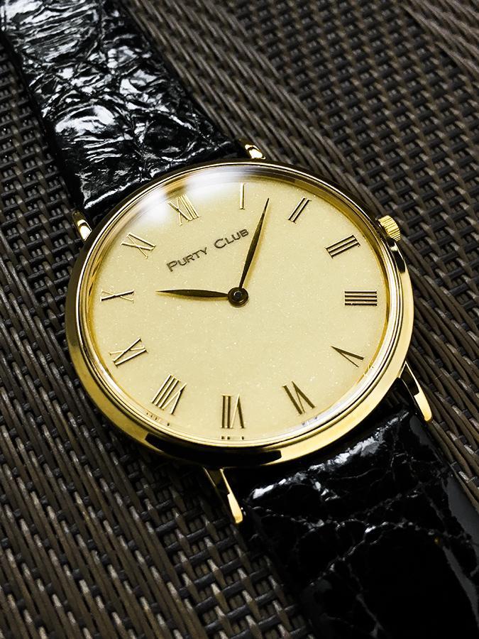 腕時計 PURTY CLUB ローマ数字 ワニ革ベルト付 未使用品