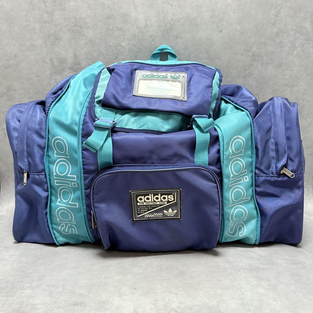 90s old adidas アディダス バックパック ネイビー×ライトブルー