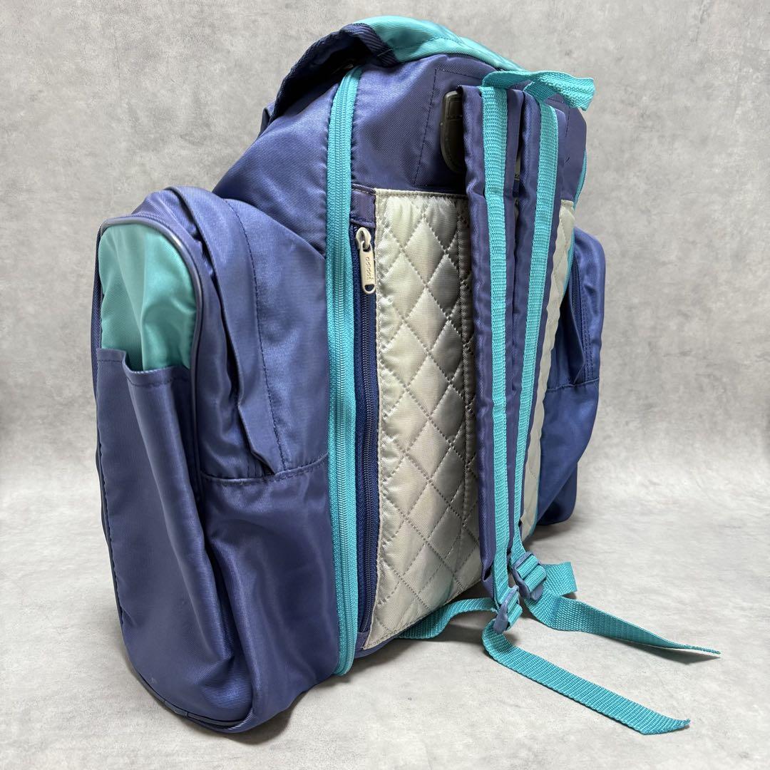 90s old adidas アディダス バックパック ネイビー×ライトブルー