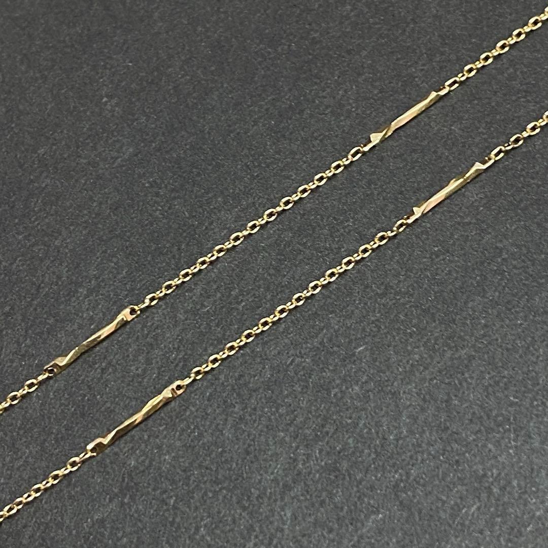 K18　デザインネックレス　44cm　2.8g　18金　アンティーク