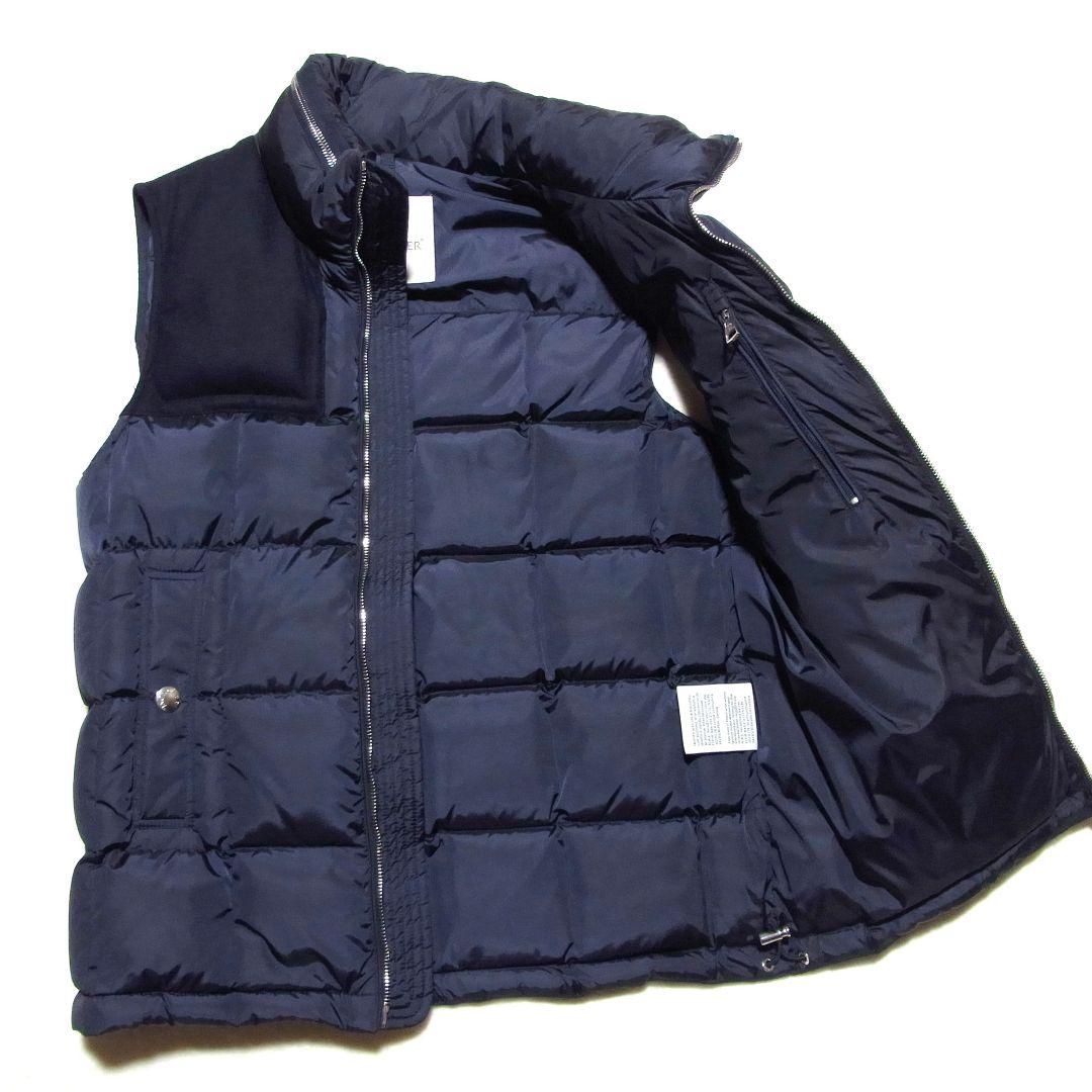 モンクレール CESAR セザール ウール 切替 ダウンベスト 0 ネイビー