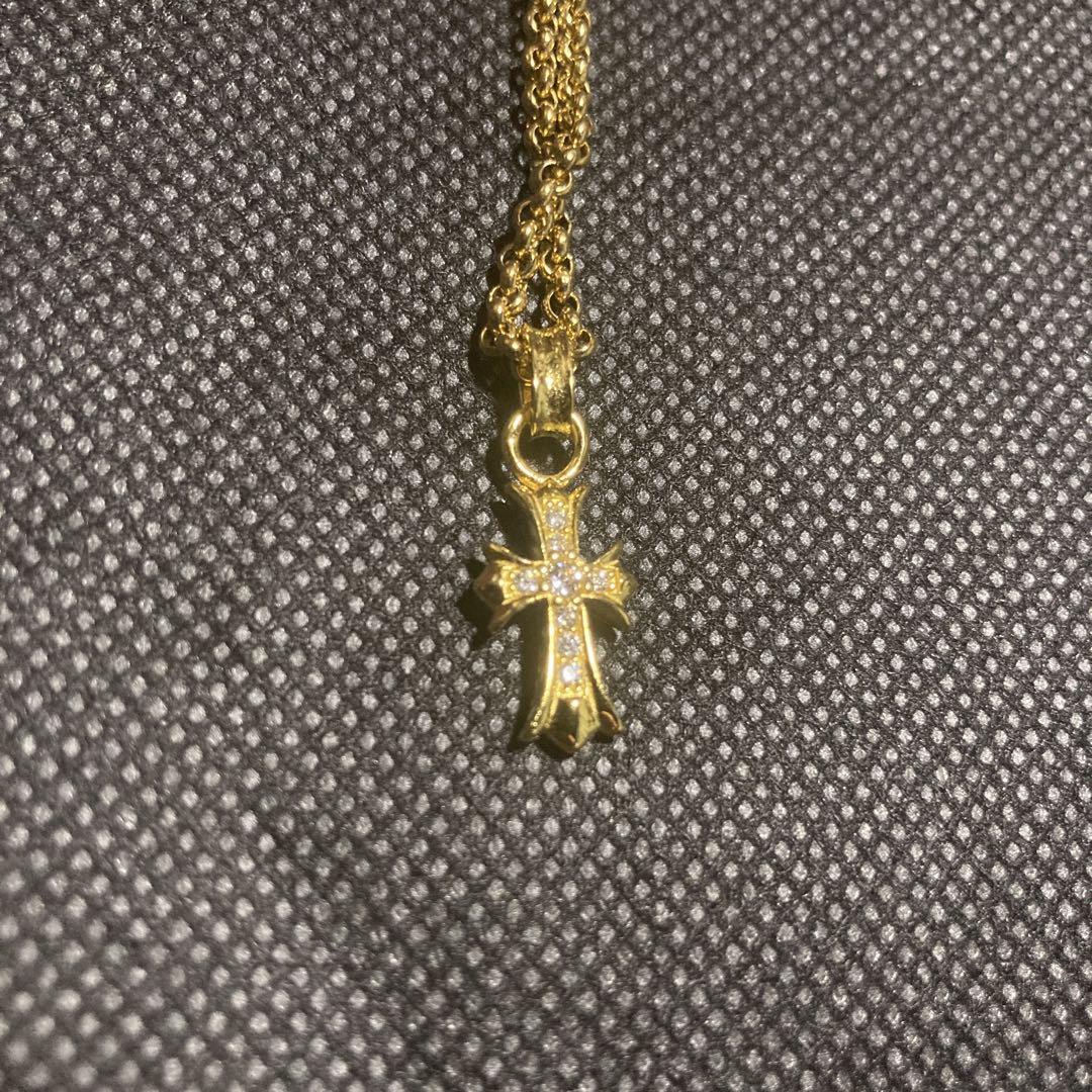 シルバー925 クロスネックレス　ゴールド　刻印あり