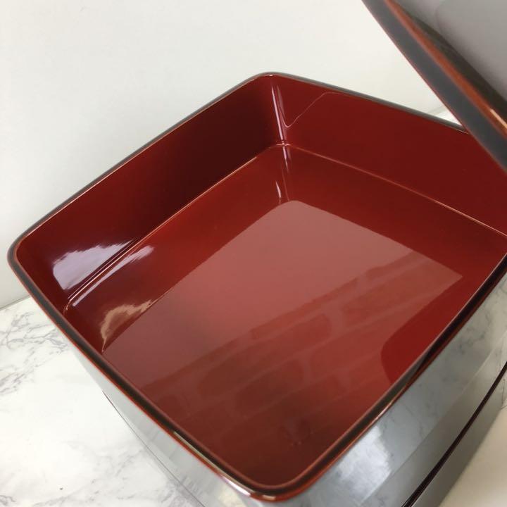 NEW ARRIVAL‐ 新品 重箱 漆 約縦横18.5㎝ 3段 7DuNV-m41944061934 定15万位 手ぬり漆 おせち お重 人気SALE新作登場