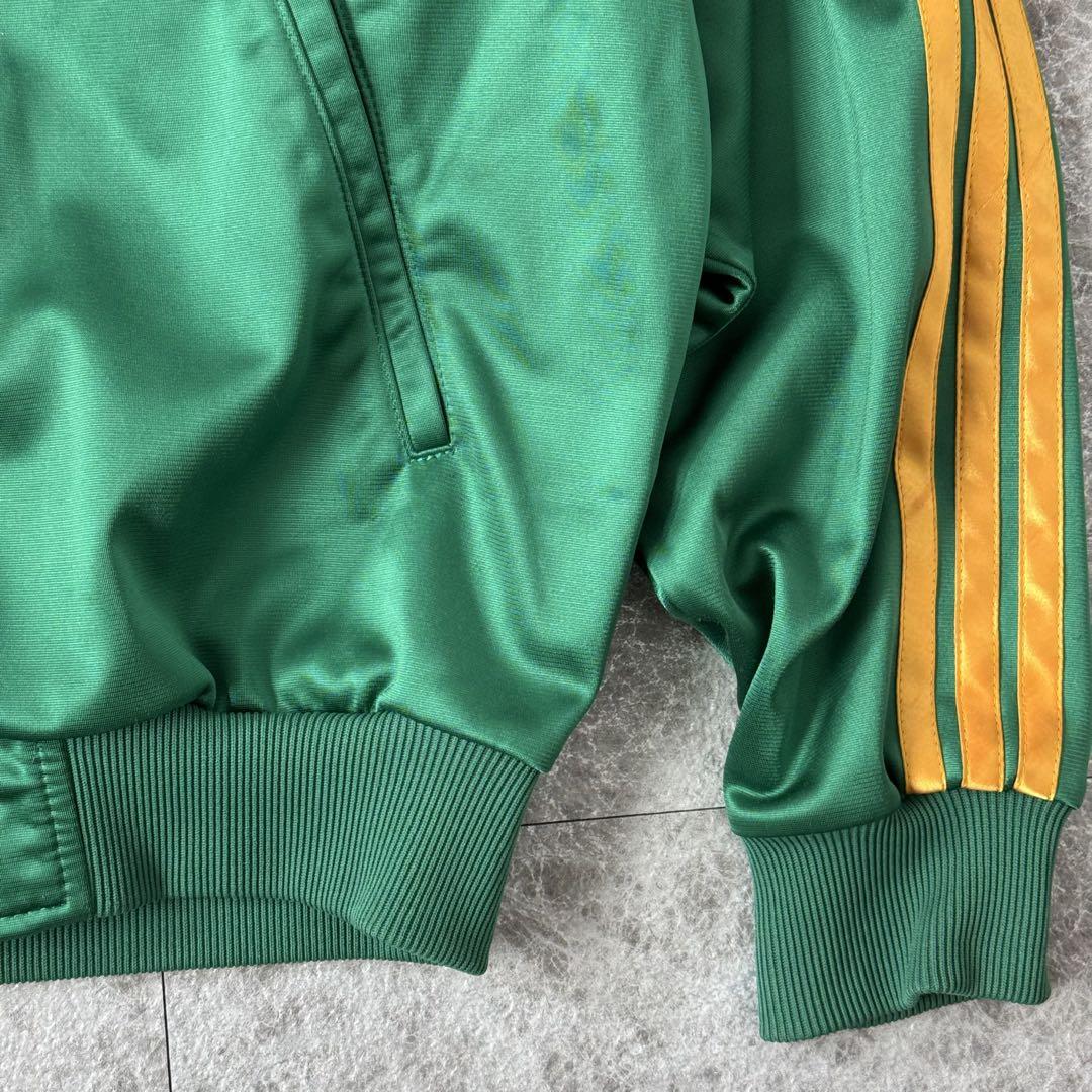 希少 80s アディダス トラックジャケット グリーン バックロゴ L-XL
