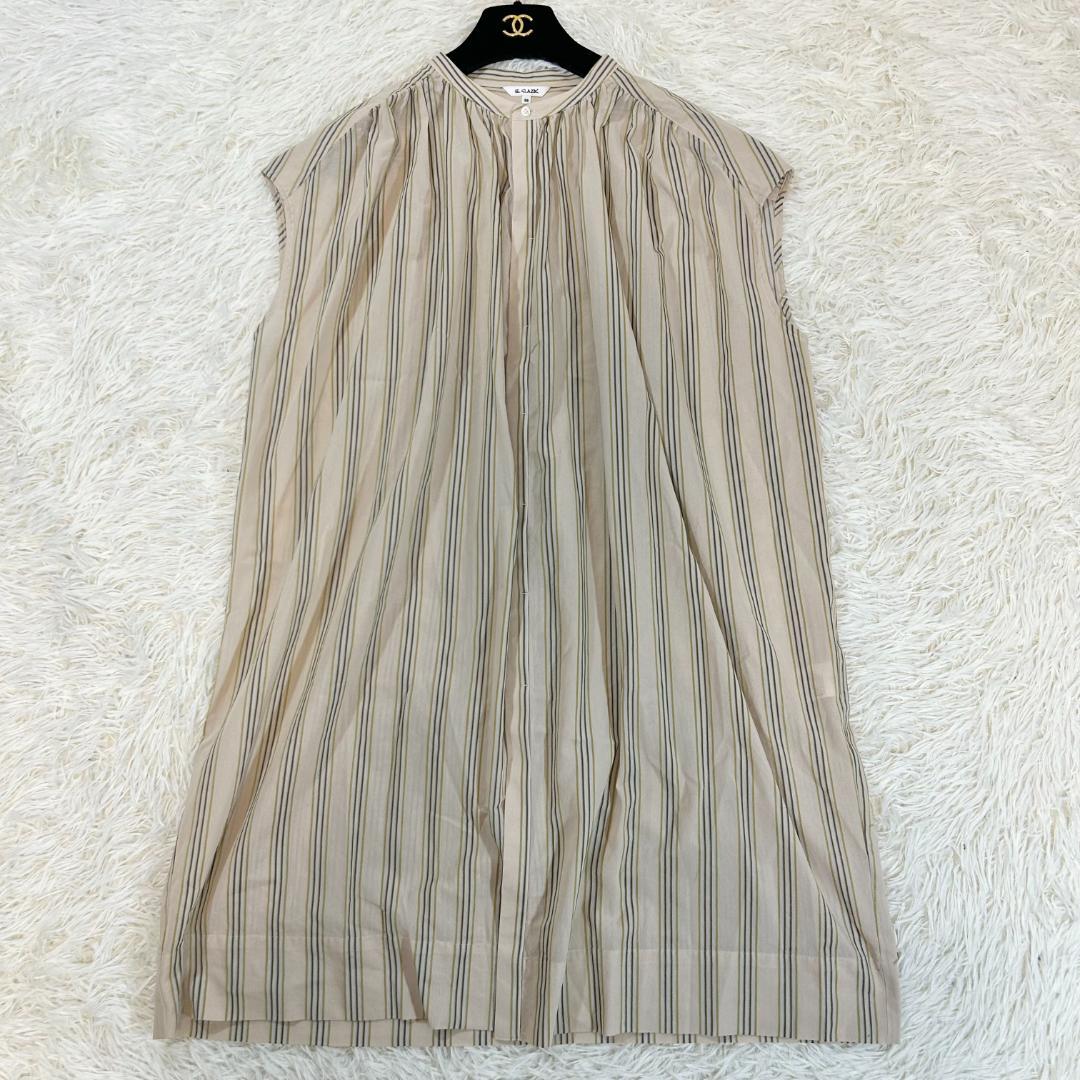 美品　LE GLAZIK　ルグラジック　シャツ　ジレ　ストライプ　ノースリーブ