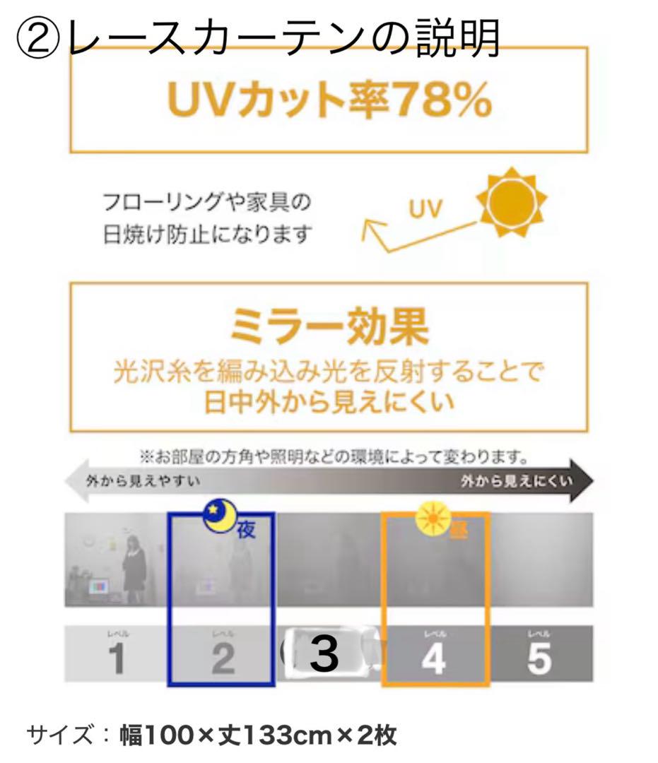 ニトリ 遮光カーテン2枚＆レースカーテン 2枚 の2セット　合計８枚