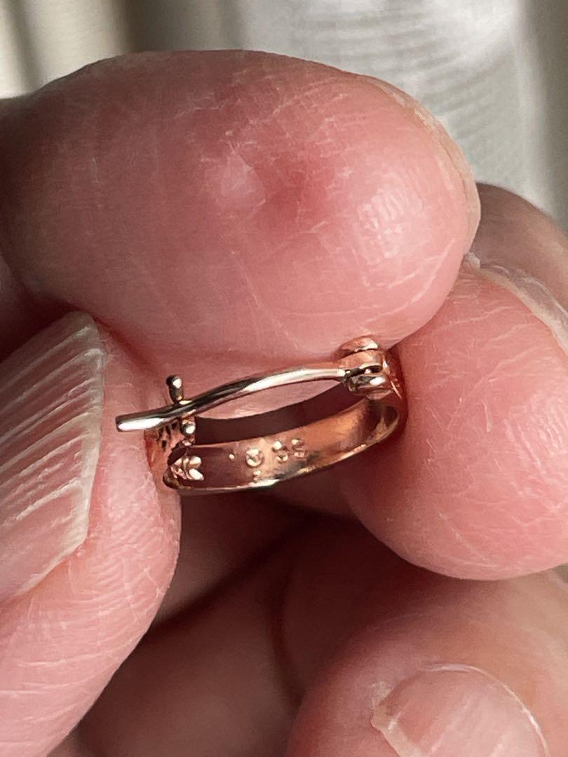 ハワイアンジュエリー　K14 フープピアス　片耳　14K ピンクゴールド