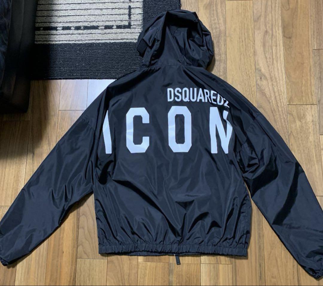 DSQUARED2 ICON ブラックナイロンジャケット